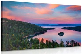 Stampa su tela – Lago al tramonto