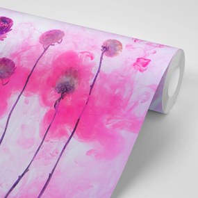 Carta da parati – Fiori con vapore rosa