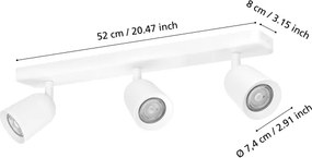 Eglo 901947 - Faretto CAMALDOLI 3xGU10/10W/230V bianco