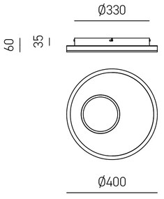 Plafoniera Moderna Melania Alluminio Bianco 2 Moduli Led 40W 3000K