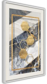 Poster  Marble Composition III  Cornice Quadri Cornice d'oro con passe-partout, Larghezza x Altezza Home decor 20x30