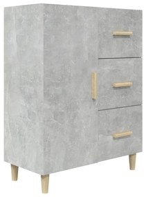 Credenza grigio cemento 69,5x34x90 cm in legno multistrato