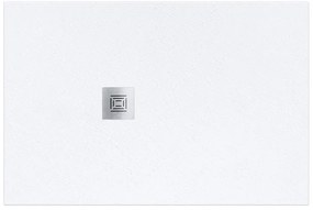 Piatto doccia SANYCCES in fibra di vetro Logic bianco L 80 x L 120 x H 3 cm opaco effetto ardesia