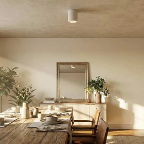 Plafoniera Cilindrica Ø70x90mm GU10 in Gesso Rigato Pitturabile