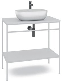 Mobile sottolavabo e lavabo Outline per vasca centrale bianco L 80 x H 92 x P 45.5 cm