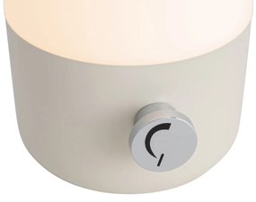 Lampada da tavolo da esterno beige con bianco inclusa LED ricaricabile IP44 - Haard