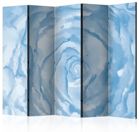 Paravento Rosa (blu) II - composizione acquerellata di rosa blu