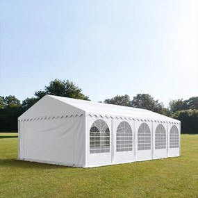 TOOLPORT 6x10 m tenda capannone, altezza 2,6m, PVC 1400, telaio perimetrale, ignifuga, bianco, senza statica - (7525bl)