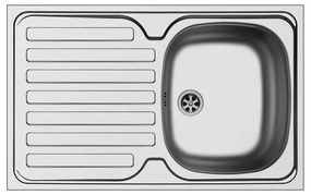 Lavello 1 vasca in inox argento DELINIA Kama L 50 x L 80 cm