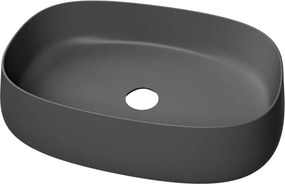 Lavabo da appoggio Paddle OLYMPIA CERAMICA rettangolare in ceramica L 60 x H 40 x P 40 cm nero matt