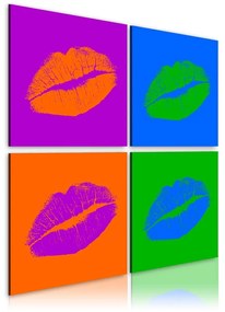 Quadro Baci  Pop Art  Colore colorful, Dimensioni e Misure 80x80