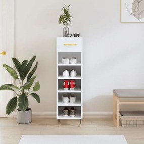 Scarpiera Bianca 30x35x105 Cm İn Legno Multistrato /