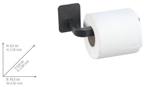 Porta carta igienica senza foratura nero opaco in plastica Parma – Allstar