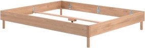 Letto matrimoniale di colore naturale in rovere massiccio senza testiera rete non inclusa 160x200 cm Forrest – Vipack