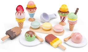 Set di dolci e gelati in legno - 25 pezzi