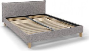 Letto matrimoniale imbottito grigio con griglia 180x200 cm Tina - Ropez