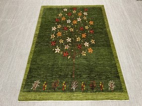 Gashguli Tappeto 200x140 Verde (Iran) Annodato A Mano