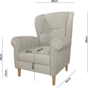 Poltrona con braccioli beige Swan – Ropez