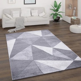 Tappeto arredo moderno a pelo corto Rombi astratti  Colore Grigio, Dimensioni cm 120x160