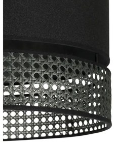 Duolla - Lampadario a plafone DOUBLE RATTAN 1xE27/15W/230V diametro 40 cm nero