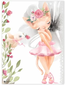 Quadro per la parete della camera dei bambini - Gattino ballerina | Inspio