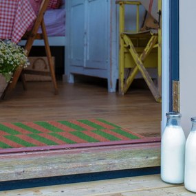 Zerbino in fibre di cocco 40x60 cm Pink &amp; Green Half Stripes – Artsy Doormats