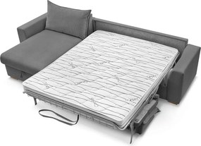 Divano angolare grigio allungabile (con composizione variabile) con rivestimento in velluto a coste Augustin – Bobochic Paris