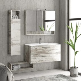 Mobile bagno sospeso da 100cm con lavabo incasso in ceramica EL-100B - KAMALU