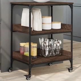 Carrello Cucina Rovere Marrone 60x41x80,5 Cm Legno Multistrato /