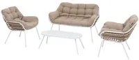 Salotto giardino divanetto, poltrone e tavolino beige Paopao