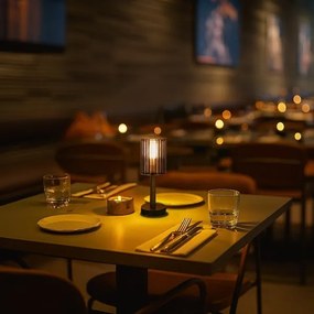 Lampada da tavolo LED ricaricabile a sfioramento SIMPLE, LED 1W 5V, 3000-6000K, batteria 2400 mAh, colore fumé