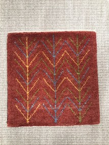 Gabbeh Tappeto 40x40 Rosso (Iran) Annodato A Mano