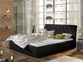 Letto matrimoniale con box contenitore Taiwan - 160 x 200 cm , Ecopelle nero