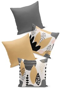 Set di 4 federe geometriche grigie e beige, 45 x 45 cm - Kate Louise