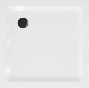 Mexen Flat piatto doccia quadrato slim 90 x 90 cm, bianco, sifone nero - 40109090B