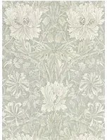 Morris & Co Carta da parati Pure Honeysuckle & Tulip - Grey/ Blue