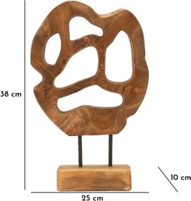 Scultura Lubang In Teak Riciclato Cm 25X10X38 (Pezzi Unici - Non Rip. In Serie)
