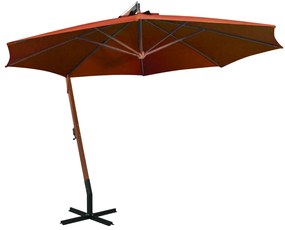 Ombrellone A Sbalzo Terracotta 3,5x2,9 M Palo İn Abete Massello /