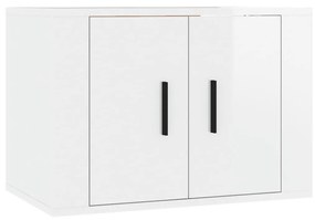 Set Mobili Porta TV 3 pz Bianco Lucido in Legno Multistrato