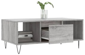 Tavolino salotto grigio sonoma 90x50x36,5 cm legno multistrato