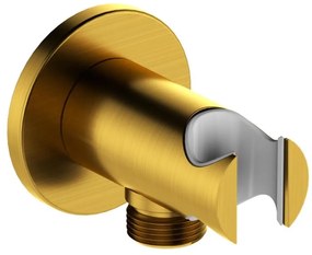 KFA Armatura 845-053-31 - Supporto doccia rotondo con uscita MOZA ottone/oro