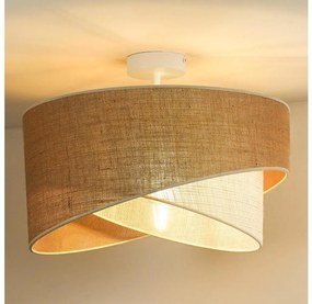 Duolla - Lampadario a plafone YUTE CELLO 1xE27/15W/230V diametro 45 cm marrone/grigio