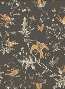 Cole & Son Carta da parati Hummingbirds - Charcoal/ Ginger
