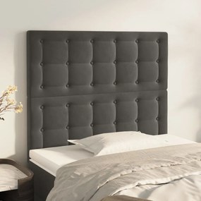Testiere 2 Pz Grigio Scuro 100x5x78/88 Cm İn Velluto /