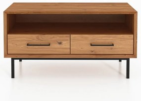 Tavolo TV in legno di quercia di colore naturale 90x50 cm Abies - The Beds