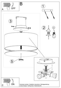 Sollux SL.0759 - Plafoniera SKALA 3xE27/60W/230V diametro 30 cm bianco