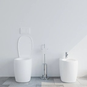 Bidet e Vaso WC MODENA filo muro in ceramica completo di sedile