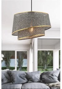 Lampada a sospensione su cavo BARETTE 1xE27/60W/230V grigio/oro