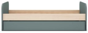 Letto da bambini estraibile verde polveroso con effetto pino con contenitore con rete inclusa 90x200 cm Esteban – Marckeric