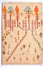 Loribaft Tappeto 80x50 Beige (Iran) Annodato A Mano